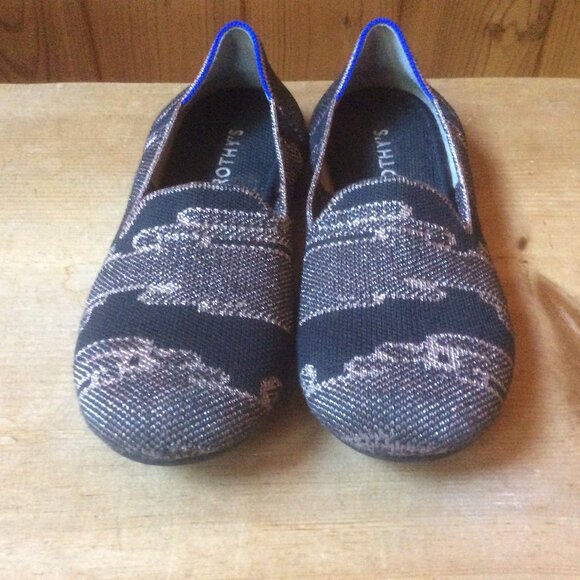 Rothy's The Loafer Golden Metallic Slip On Round Toe Flat Shoe Kids Size 3 - Picture 2 of 7